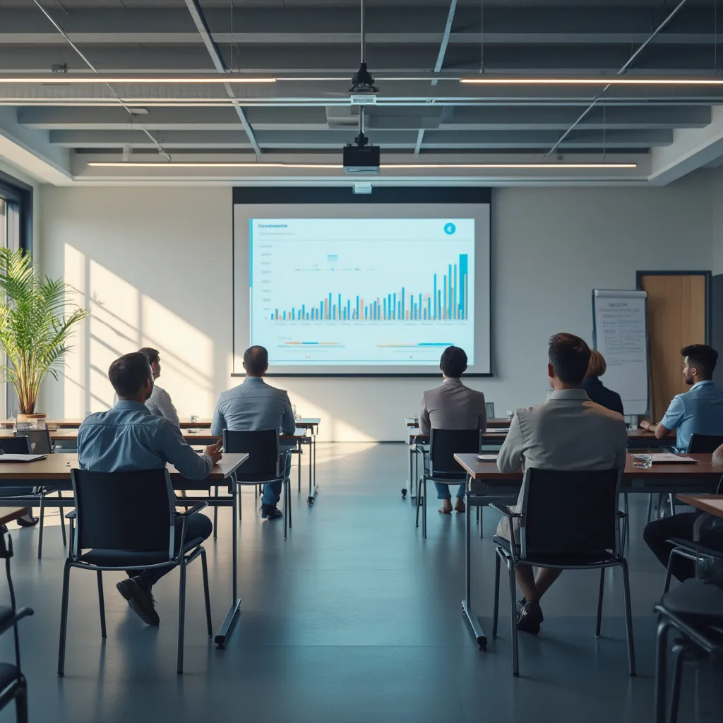 Aula moderna de formación financiera